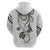 Polynesia Tribal Hoodie White Plumeria Tentacles