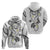 Polynesia Tribal Hoodie White Plumeria Tentacles