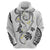 Polynesia Tribal Hoodie White Plumeria Tentacles