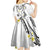 Polynesia Tribal Kid Short Sleeve Dress White Plumeria Tentacles