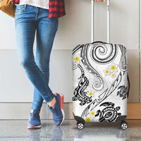 Polynesia Tribal Luggage Cover White Plumeria Tentacles LT7 - Polynesian Pride