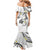 Polynesia Tribal Mermaid Dress White Plumeria Tentacles