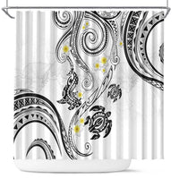 Polynesia Tribal Shower Curtain White Plumeria Tentacles LT7 White - Polynesian Pride