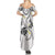 Polynesia Tribal Summer Maxi Dress White Plumeria Tentacles