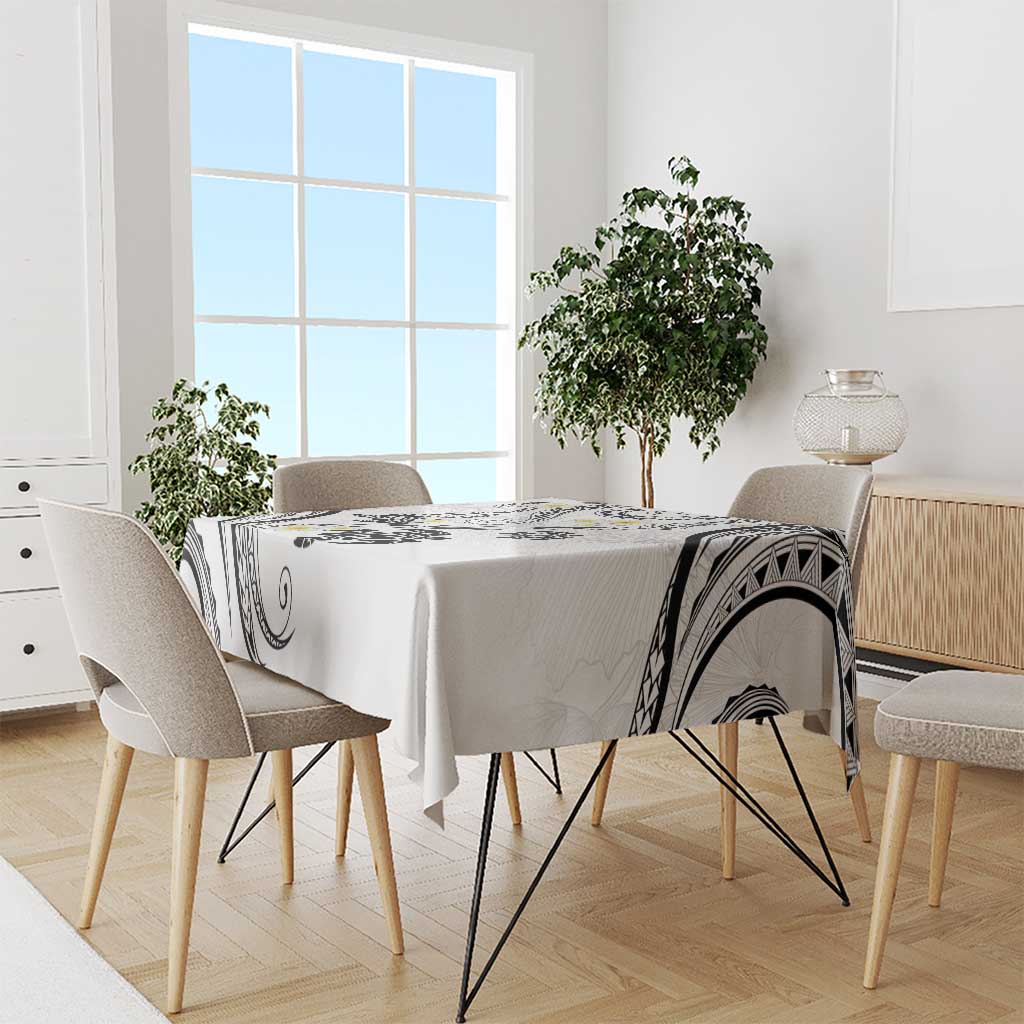 Polynesia Tribal Tablecloth White Plumeria Tentacles LT7 - Polynesian Pride