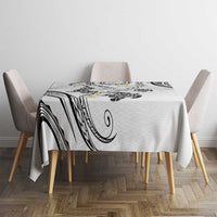 Polynesia Tribal Tablecloth White Plumeria Tentacles LT7 - Polynesian Pride