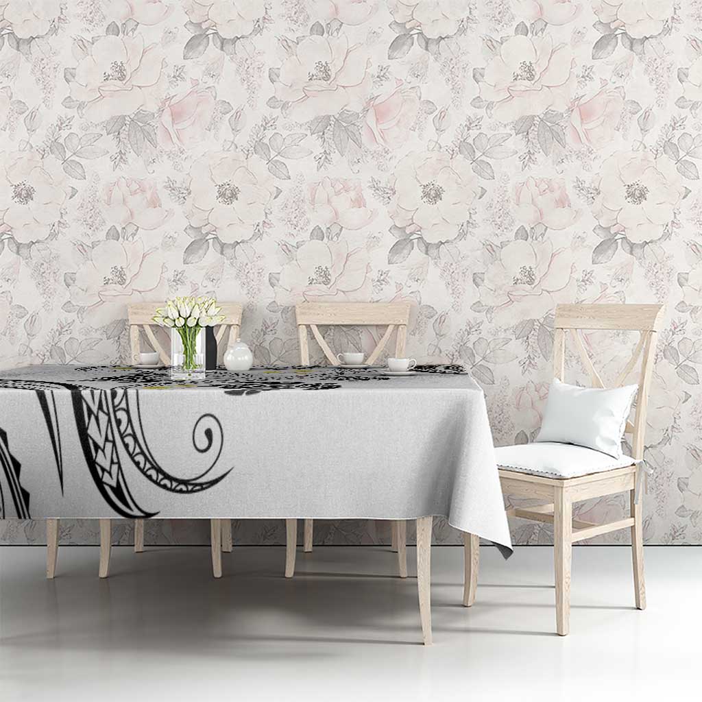 Polynesia Tribal Tablecloth White Plumeria Tentacles LT7 - Polynesian Pride