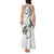 Polynesia Tribal Tank Maxi Dress White Plumeria Tentacles