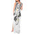 Polynesia Tribal Tank Maxi Dress White Plumeria Tentacles