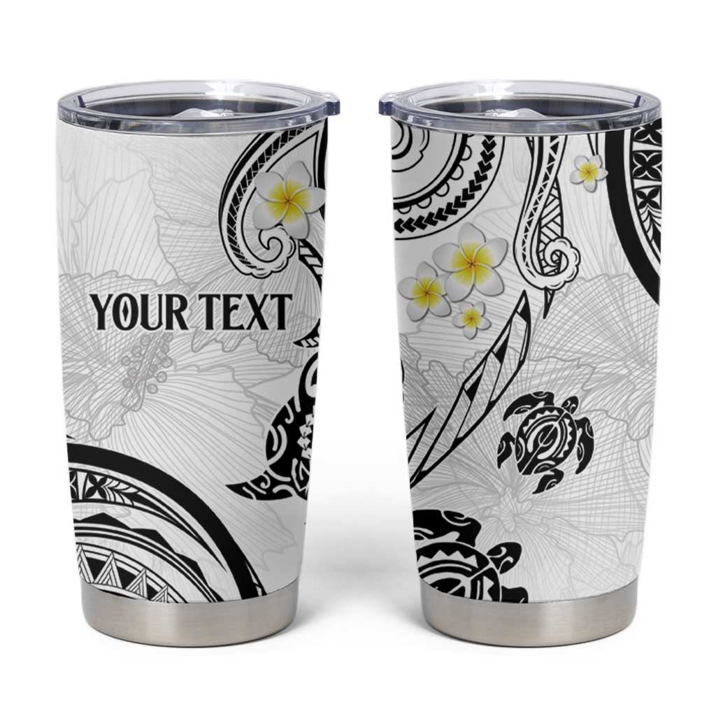 Polynesia Tribal Tumbler Cup White Plumeria Tentacles LT7 White - Polynesian Pride