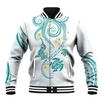 Polynesia Tribal Baseball Jacket Teal Plumeria Tentacles LT7 Unisex Teal - Polynesian Pride