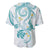 Polynesia Tribal Baseball Jersey Teal Plumeria Tentacles