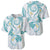 Polynesia Tribal Baseball Jersey Teal Plumeria Tentacles