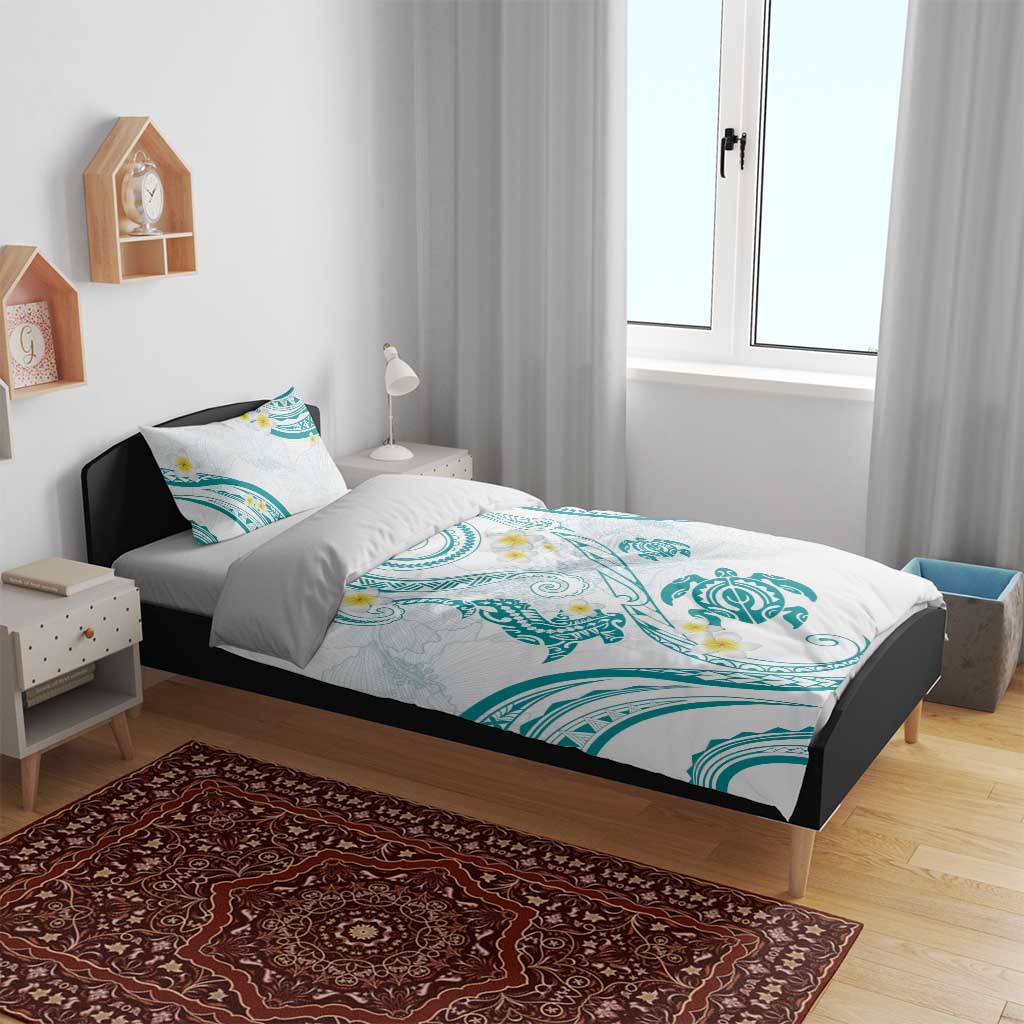 Polynesia Tribal Bedding Set Teal Plumeria Tentacles LT7 - Polynesian Pride