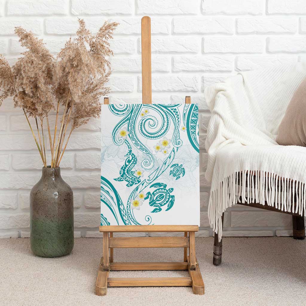 Polynesia Tribal Canvas Wall Art Teal Plumeria Tentacles LT7 - Polynesian Pride