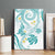 Polynesia Tribal Canvas Wall Art Teal Plumeria Tentacles