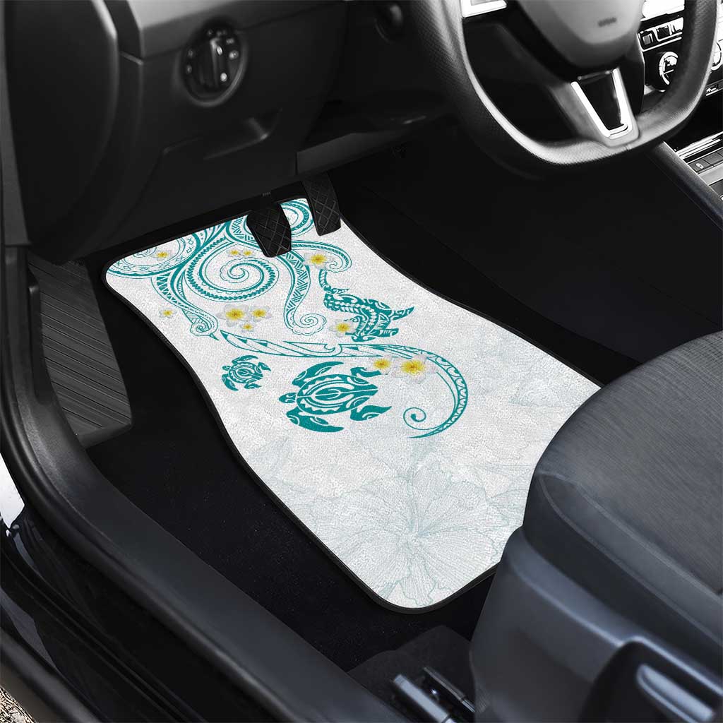 Polynesia Tribal Car Mats Teal Plumeria Tentacles LT7 - Polynesian Pride