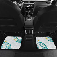Polynesia Tribal Car Mats Teal Plumeria Tentacles LT7 Set 2pcs - Back Teal - Polynesian Pride