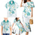 Polynesia Tribal Family Matching Mermaid Dress and Hawaiian Shirt Teal Plumeria Tentacles