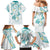 Polynesia Tribal Family Matching Mermaid Dress and Hawaiian Shirt Teal Plumeria Tentacles