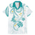 Polynesia Tribal Family Matching Mermaid Dress and Hawaiian Shirt Teal Plumeria Tentacles