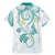 Polynesia Tribal Family Matching Mermaid Dress and Hawaiian Shirt Teal Plumeria Tentacles