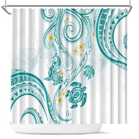 Polynesia Tribal Shower Curtain Teal Plumeria Tentacles LT7 Teal - Polynesian Pride