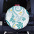 Polynesia Tribal Spare Tire Cover Teal Plumeria Tentacles