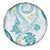 Polynesia Tribal Spare Tire Cover Teal Plumeria Tentacles