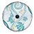 Polynesia Tribal Spare Tire Cover Teal Plumeria Tentacles