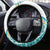 Polynesia Tribal Steering Wheel Cover Teal Plumeria Tentacles