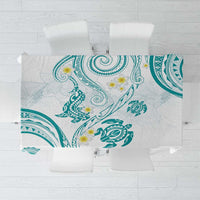 Polynesia Tribal Tablecloth Teal Plumeria Tentacles LT7 Teal - Polynesian Pride