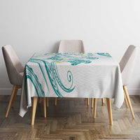 Polynesia Tribal Tablecloth Teal Plumeria Tentacles LT7 - Polynesian Pride