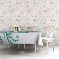 Polynesia Tribal Tablecloth Teal Plumeria Tentacles LT7 - Polynesian Pride