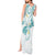 Polynesia Tribal Tank Maxi Dress Teal Plumeria Tentacles