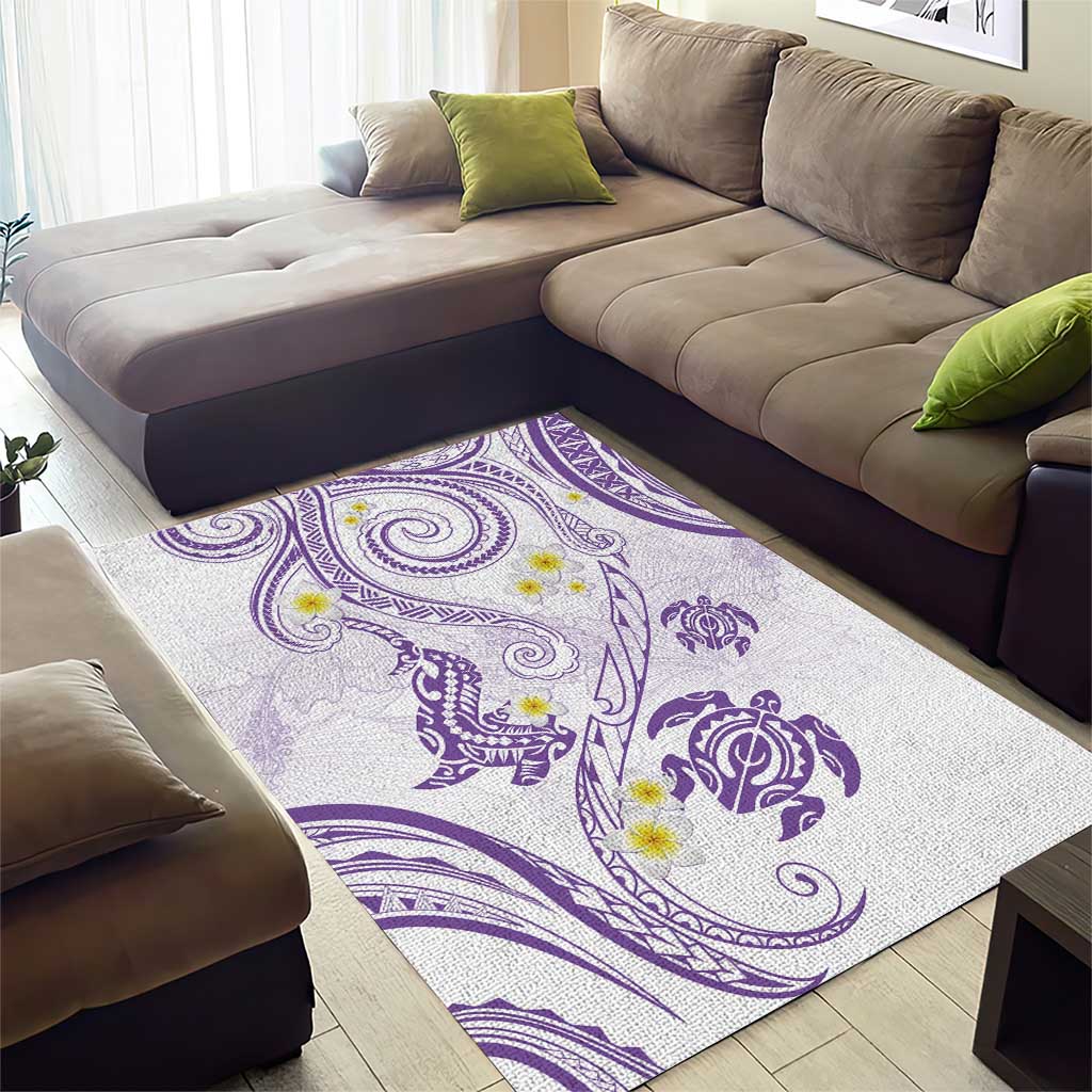 Polynesia Tribal Area Rug Lilac Plumeria Tentacles LT7 - Polynesian Pride