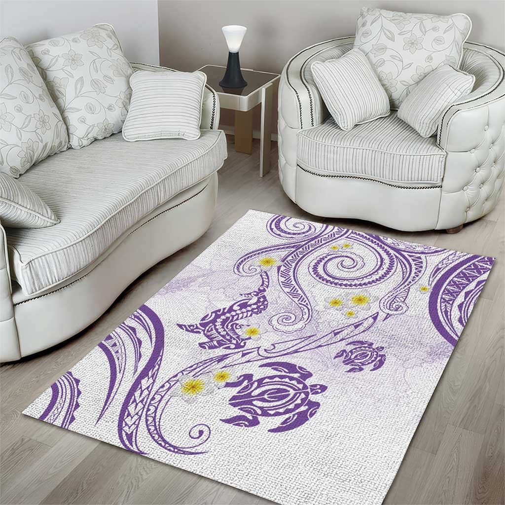Polynesia Tribal Area Rug Lilac Plumeria Tentacles LT7 - Polynesian Pride