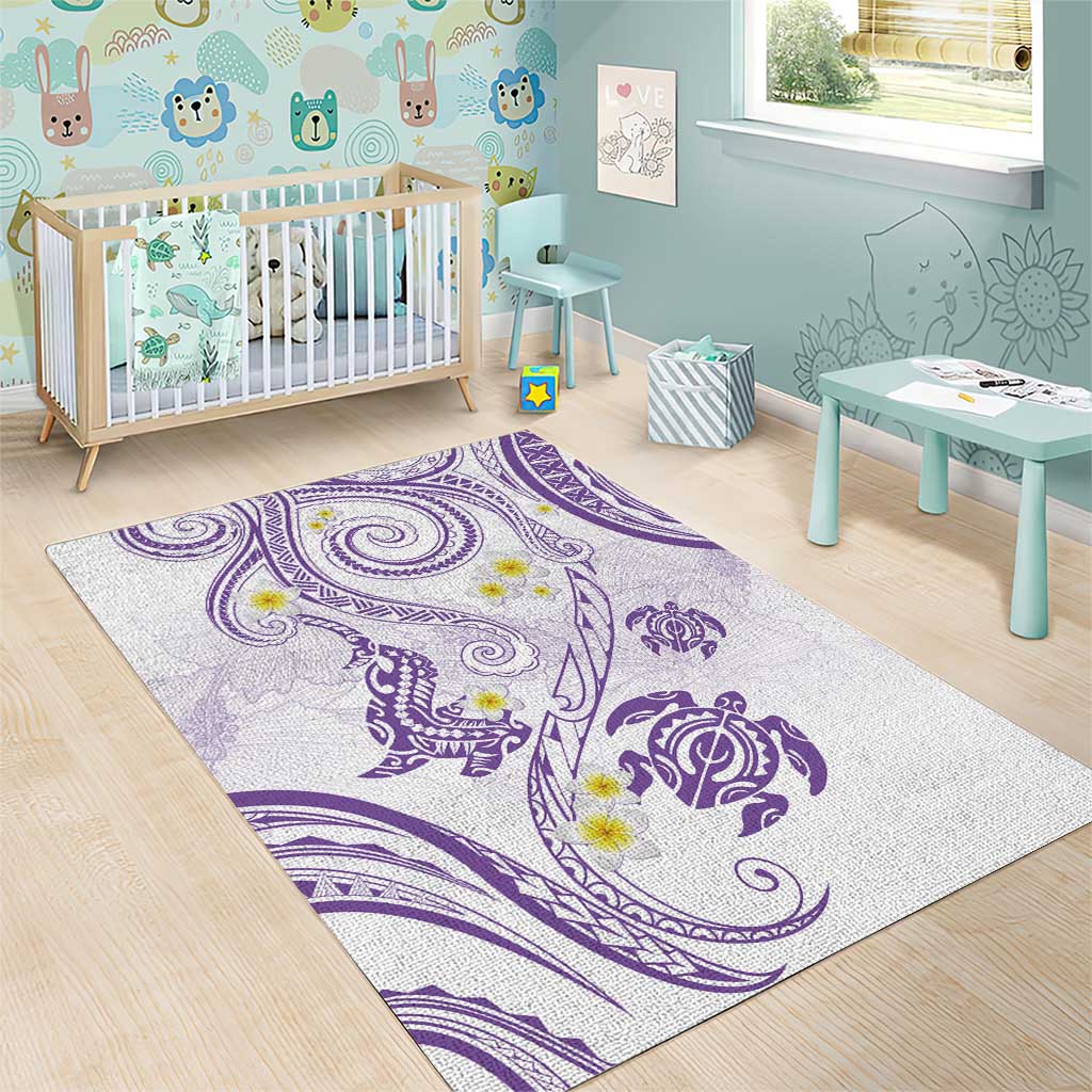Polynesia Tribal Area Rug Lilac Plumeria Tentacles LT7 - Polynesian Pride