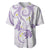 Polynesia Tribal Baseball Jersey Lilac Plumeria Tentacles