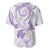 Polynesia Tribal Baseball Jersey Lilac Plumeria Tentacles