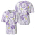 Polynesia Tribal Baseball Jersey Lilac Plumeria Tentacles