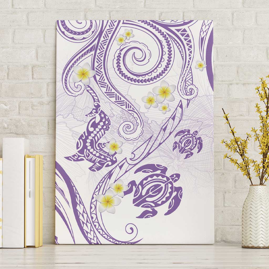 Polynesia Tribal Canvas Wall Art Lilac Plumeria Tentacles