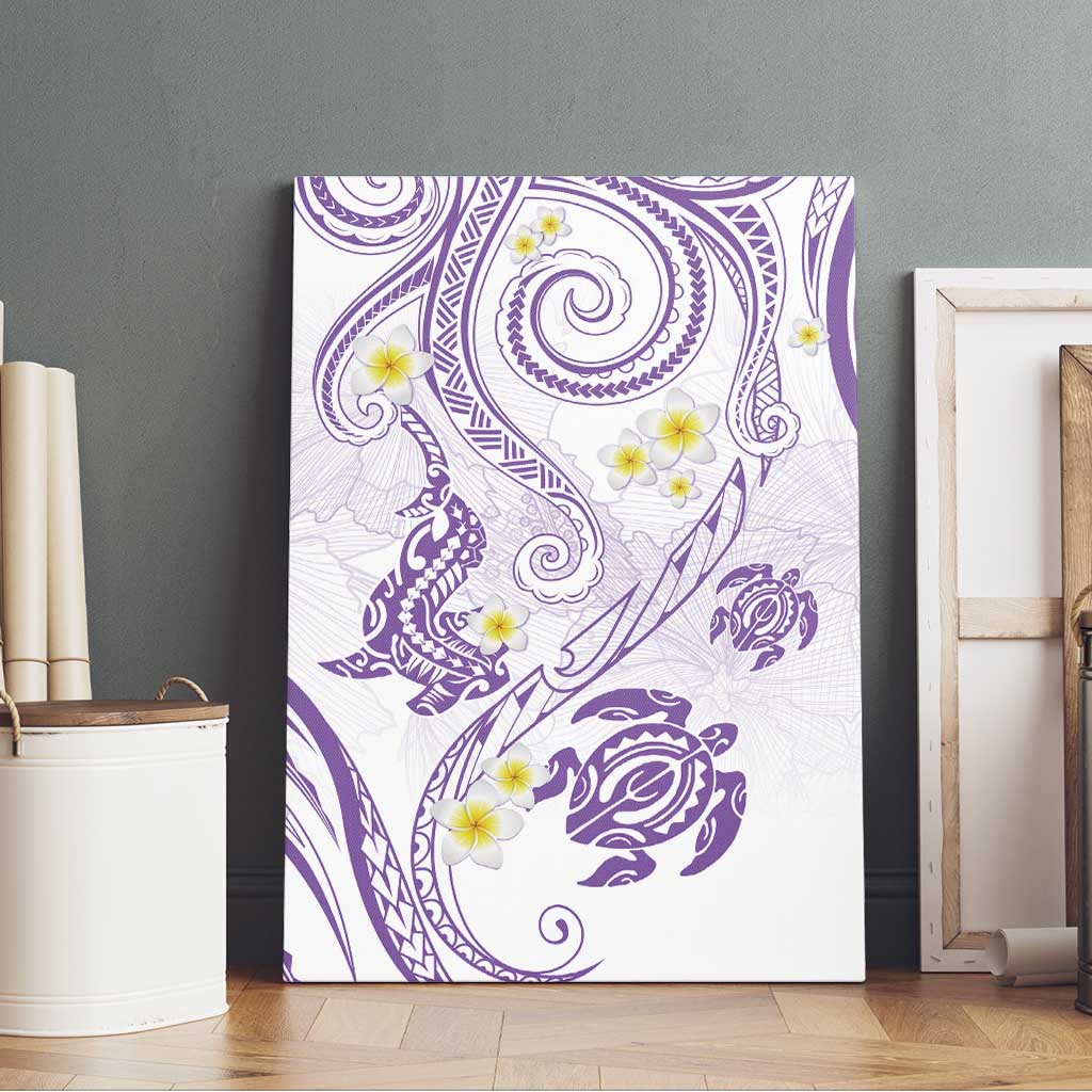 Polynesia Tribal Canvas Wall Art Lilac Plumeria Tentacles LT7 - Polynesian Pride