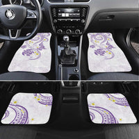 Polynesia Tribal Car Mats Lilac Plumeria Tentacles LT7 Set 4pcs Lilac - Polynesian Pride