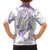 Polynesia Tribal Family Matching Off Shoulder Short Dress and Hawaiian Shirt Lilac Plumeria Tentacles