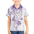 Polynesia Tribal Family Matching Off Shoulder Short Dress and Hawaiian Shirt Lilac Plumeria Tentacles