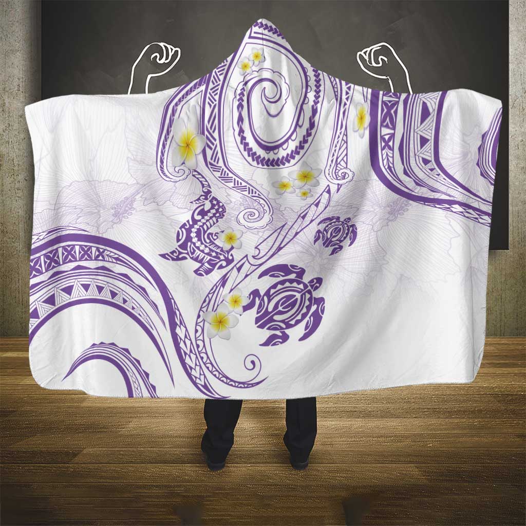 Polynesia Tribal Hooded Blanket Lilac Plumeria Tentacles LT7 - Polynesian Pride
