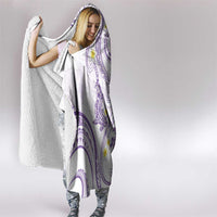 Polynesia Tribal Hooded Blanket Lilac Plumeria Tentacles LT7 - Polynesian Pride