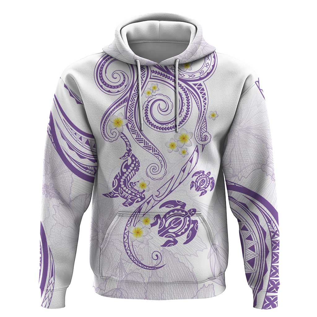 Polynesia Tribal Hoodie Lilac Plumeria Tentacles