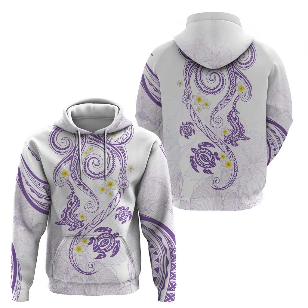 Polynesia Tribal Hoodie Lilac Plumeria Tentacles LT7 - Polynesian Pride